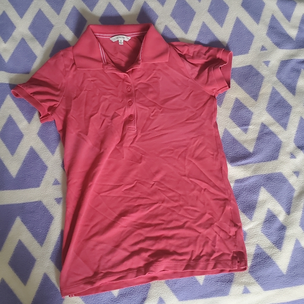 Women's pink polo shirt